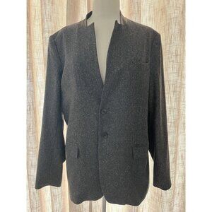 Marna Ro Highland Donegal Tweed Blazer with Leather size 42 Extra Large New